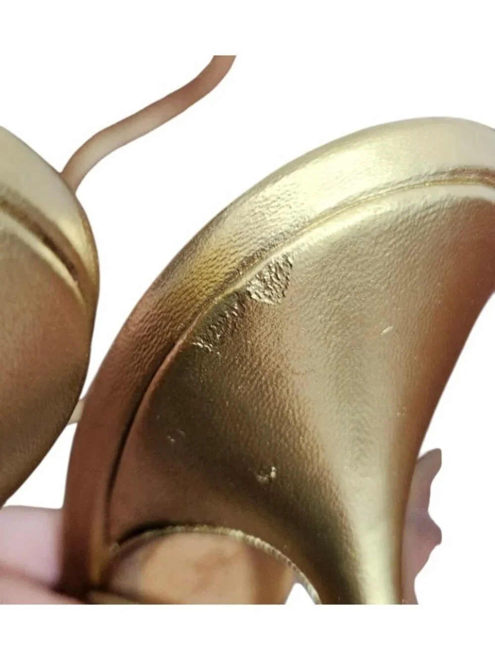 Jimmy Choo Gold Metallic Leather Lace Up Ankle Wrap Heels EU 39 US 8.5 Italy